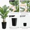 Artificial Palm Tree 5FT - Fake Tree with White Tall Planter - Faux Tropical Areca Floor Plant in Pot - Artificial Silk Plant for Home Office Living Room Decor Indoor